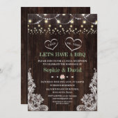 Kanten Roze Blush Bloem Slingerlichten Schuur I DO Kaart (Voorkant / Achterkant)