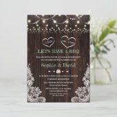 Kanten Roze Blush Bloemenslingers Schuur I DO BBQ Kaart (Staand voorkant)