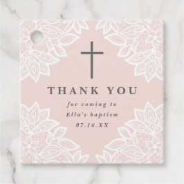 Kanten roze doop bedank je favor tags vintage bedankjes labels