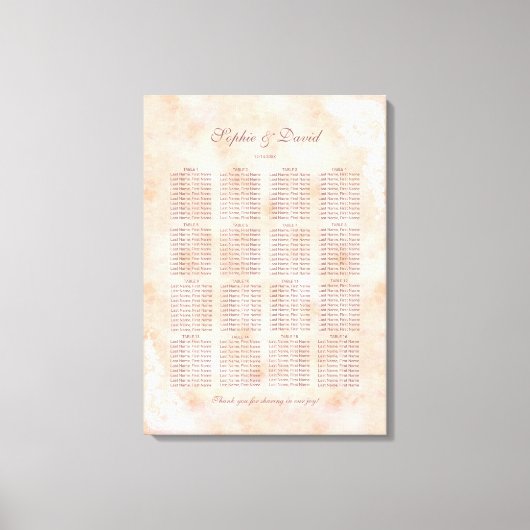 Kanten Rozen Oude Papier Huwelijksstoelindeling Canvas Afdruk (Voorkant)