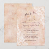 Kanten Rozen Oude Papier Trouwdetails Ontvangst Informatiekaartje (Voorkant / Achterkant)