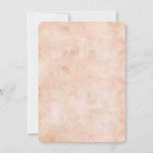 Kanten rozen oude papieren verlovingsfeest kaart (Achterkant)