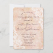 Kanten rozen oude papieren verlovingsfeest kaart (Voorkant)