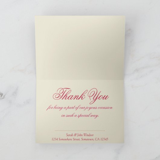 Kanten Teal Goud Roze | Unieke Dankkaart Bedankkaart (Binnen)