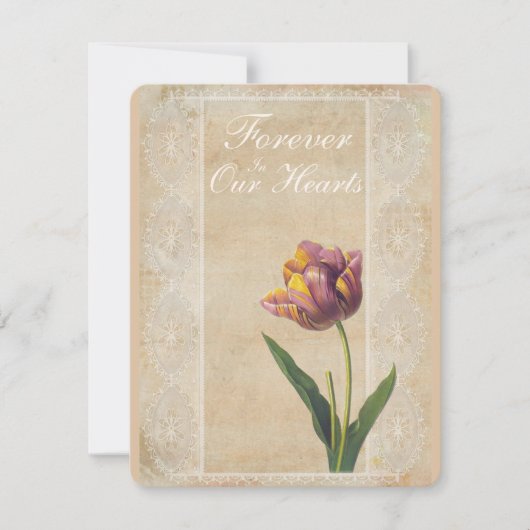  kanten tulpen voor altijd in onze harten begrafen kaart (Voorkant)