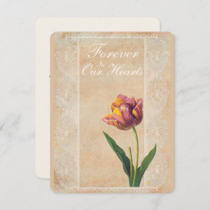  kanten tulpen voor altijd in onze harten begrafen kaart