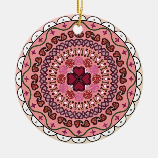 Kanten Valentijnsdag Ornament (Voorkant)