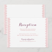 kanten vintage bruiloftsontvangstkaart op rustieke kaart (Voorkant / Achterkant)