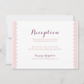 kanten vintage bruiloftsontvangstkaart op rustieke kaart (Voorkant)
