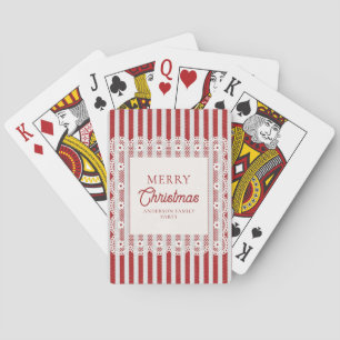Kanten Vintage Rode Strepen Kerstfeest Favoren Pokerkaarten