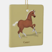 Kanterende orstaarten van het paard keramisch ornament (Rechts)