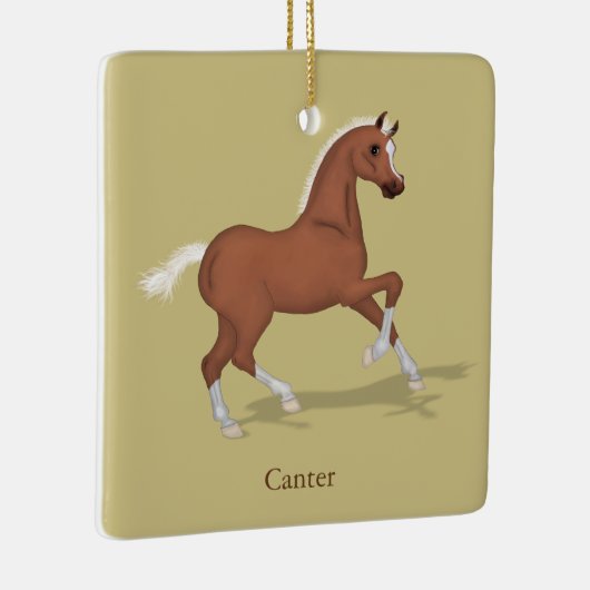 Kanterende orstaarten van het paard keramisch ornament (Rechts)