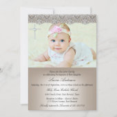 Kantkruis Doop Uitnodiging (Voorkant)