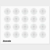 Kantkruis doopstickers vintage ronde sticker (Vel)
