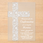 kantkruisontwerp | Confirmation!REMOVE! Acryl Uitnodigingen (Voorkant)