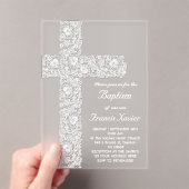 kantkruisontwerp | doop acryl uitnodigingen (Insitu (Draagbaar))