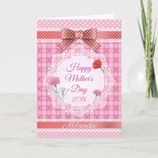 Kantlint Happy Moederdag Kaart (Voorkant)