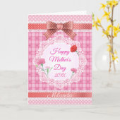 Kantlint Happy Moederdag Kaart (Gele Bloem)