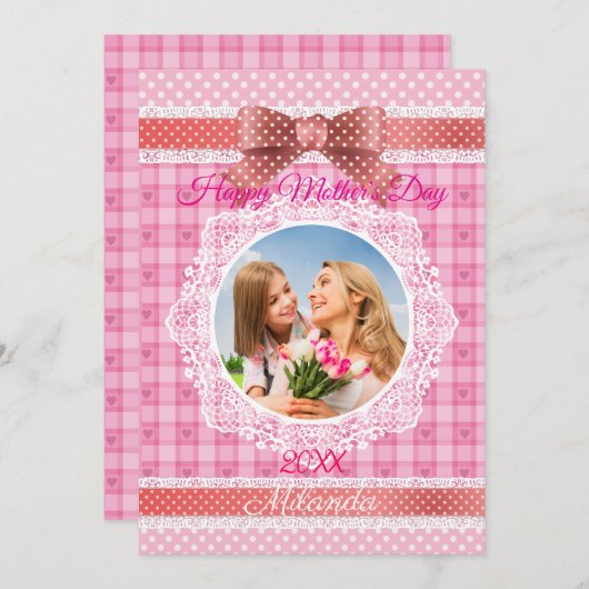 Kantlint Happy Moederdag Kaart (Voorkant / Achterkant)