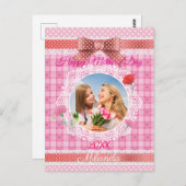 Kantlint lint gelukkige Moederdag kaart (Voorkant / Achterkant)