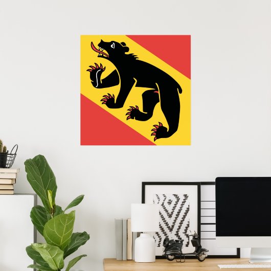 Kanton Bern vlag Zwitserland symbool Poster (Thuiskantoor)