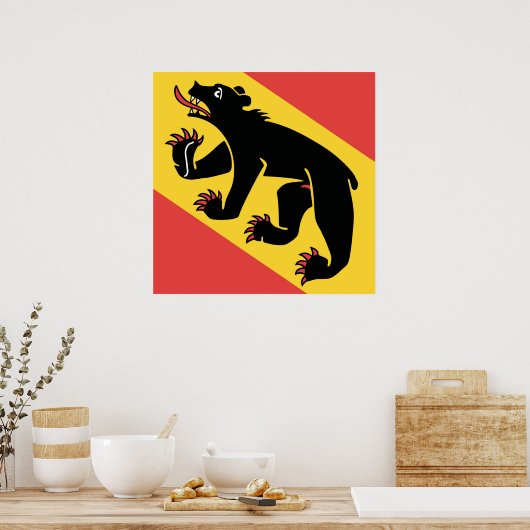 Kanton Bern vlag Zwitserland symbool Poster (Keuken)