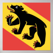 Kanton Bern vlag Zwitserland symbool Poster (Voorkant)