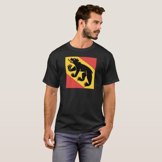 Kanton Bern vlag Zwitserland symbool T-shirt (Voorkant volledig)
