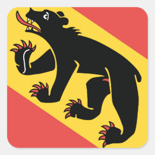 Kanton Bern vlag Zwitserland symbool Vierkante Sticker