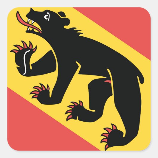 Kanton Bern vlag Zwitserland symbool Vierkante Sticker (Voorkant)