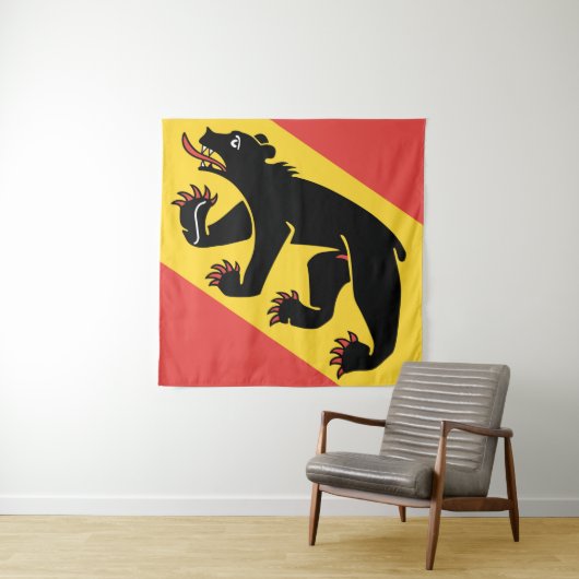 Kanton Bern vlag Zwitserland symbool Wandkleed (In situ)
