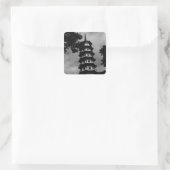Kanton BW China de blowery pagoda 1970 Vierkante Sticker (Tas)