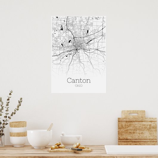 Kanton Map - Ohio - City Map Poster (Keuken)