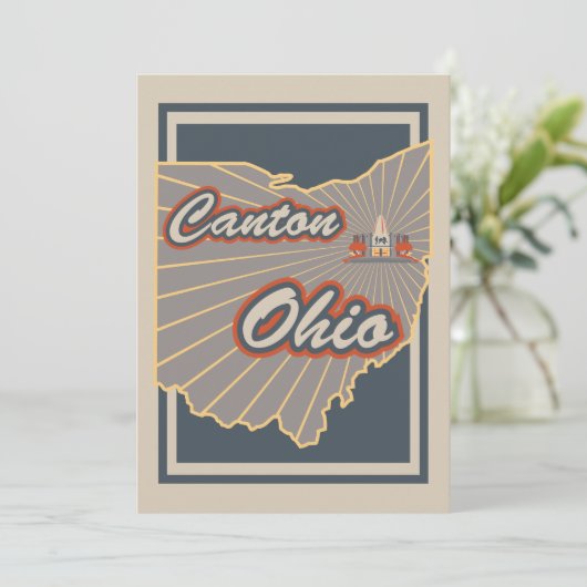 Kanton Ohio Art Print - Travel Artwork v2 (Staand voorkant)