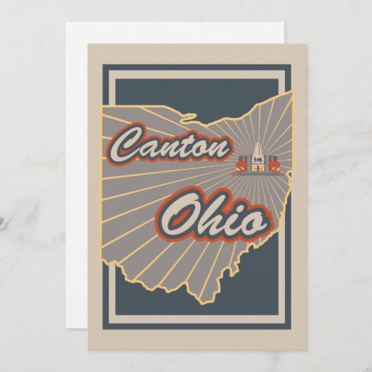 Kanton Ohio Art Print - Travel Artwork v2 (Voorkant / Achterkant)