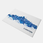 Kanton Ohio Skyline Blue Deurmat (Schuin)
