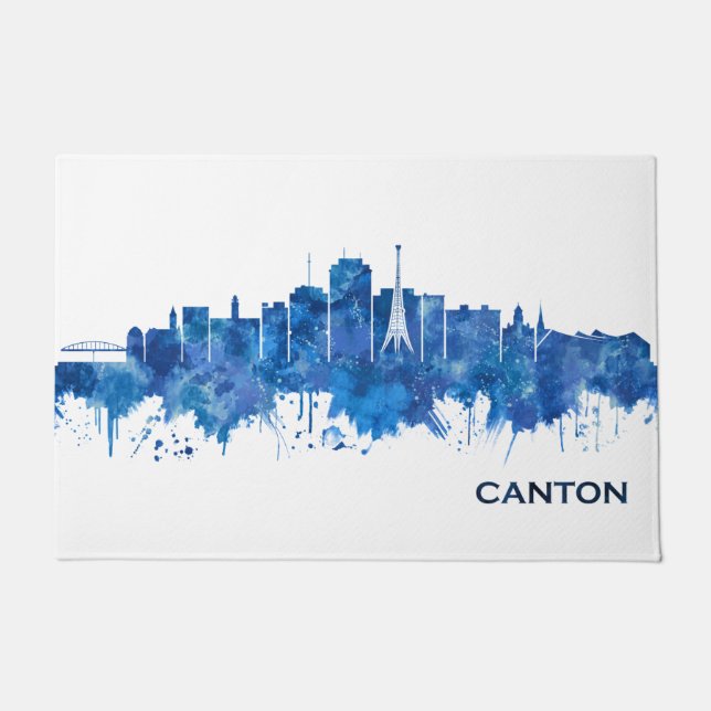 Kanton Ohio Skyline Blue Deurmat (Voorkant)