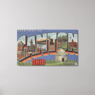 Kanton OhioLarge Letter ScenesCanton, OH Canvas Afdruk