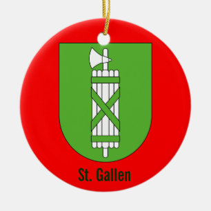 Kanton St. Gallen* Kerstsierent Keramisch Ornament