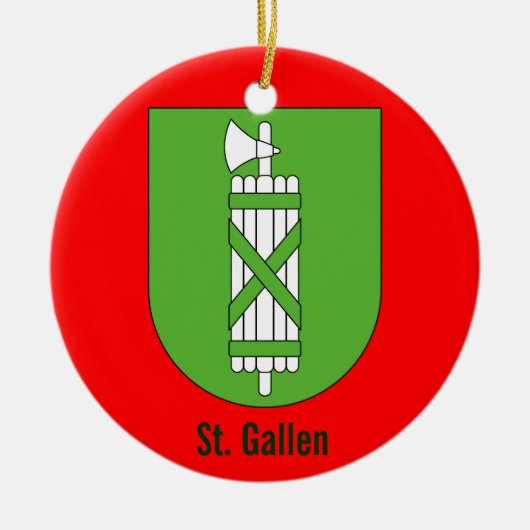 Kanton St. Gallen* Kerstsierent Keramisch Ornament (Voorkant)