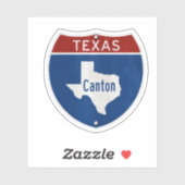 Kanton Texas Road Sign Sticker (Vel)