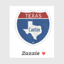 Kanton Texas Road Sign Sticker