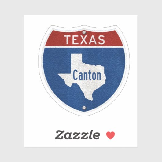 Kanton Texas Road Sign Sticker (Vel)