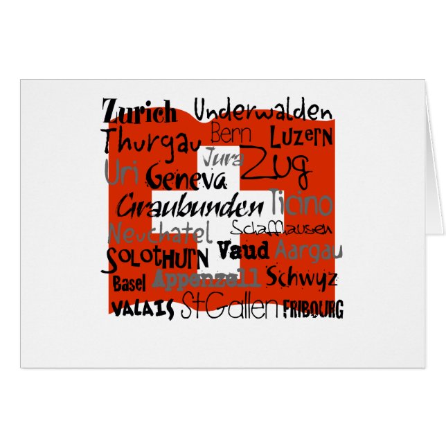 Kantons Zwitserse kaartje (Voorkant Horizontaal)
