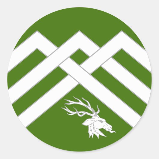 Kantonsinsigne van Misty Ridge Ronde Sticker (Voorkant)