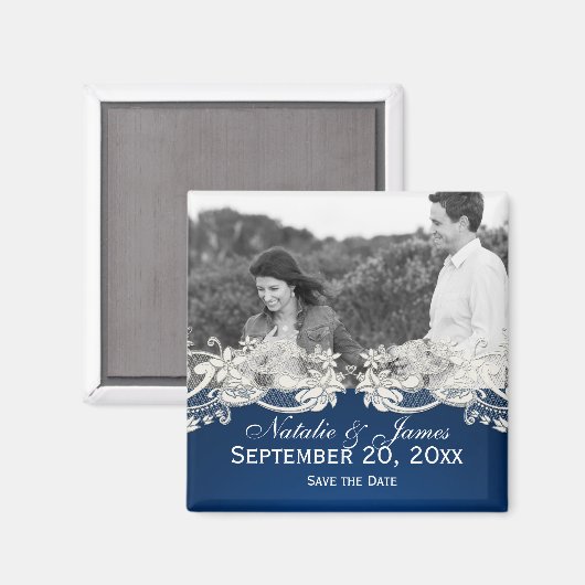 kantontwerp Sla de datum op Foto Saffier Magneet (Voorkant / Achterkant)