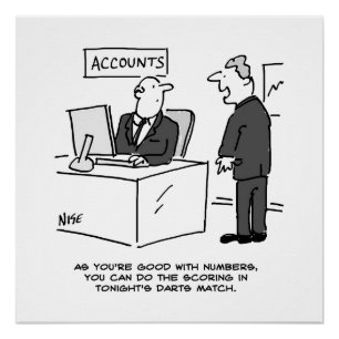 Kantoor accountant gevraagd om score bij een teken perfect poster