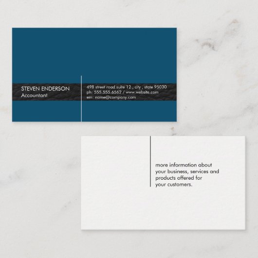 Kantoor accountant/lederen sierstrip visitekaartje (Voorkant / Achterkant)