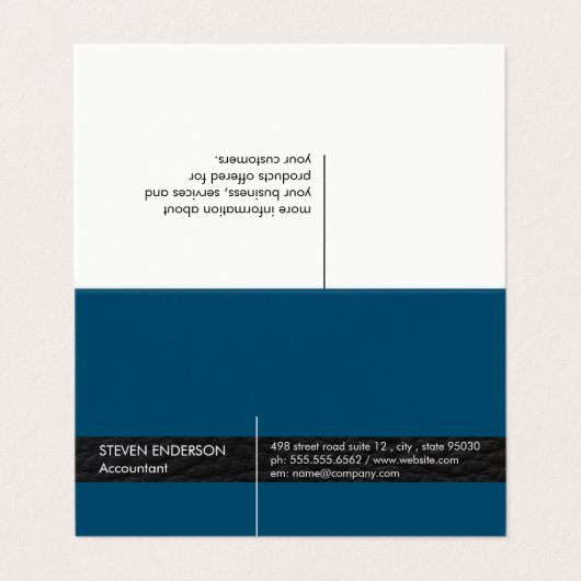 Kantoor accountant/lederen sierstrip visitekaartje (Buitenkant ongevouwen)