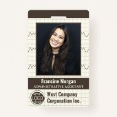 Kantoor Bedrijf Custom Employee Photo Bar Code Log Badge (Voorkant)